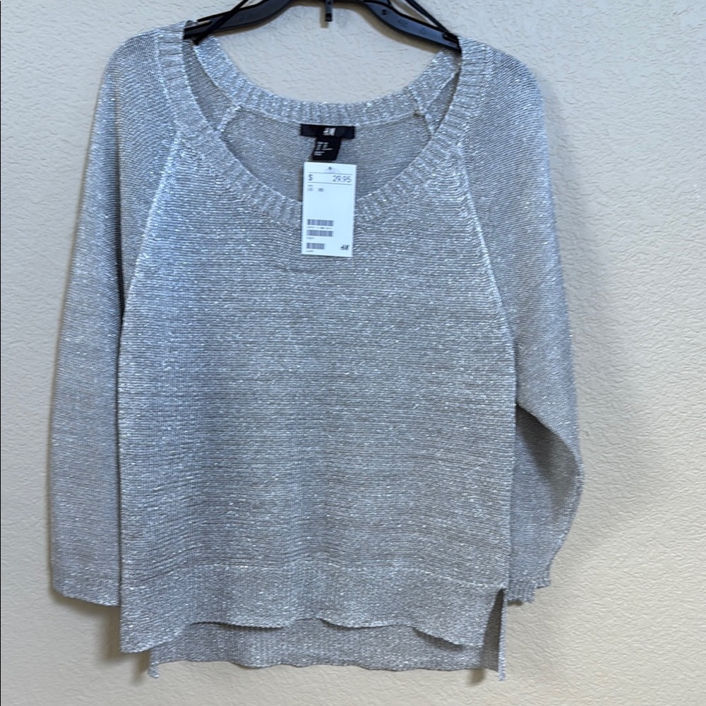 H&M Silver Crew Neck Sweater